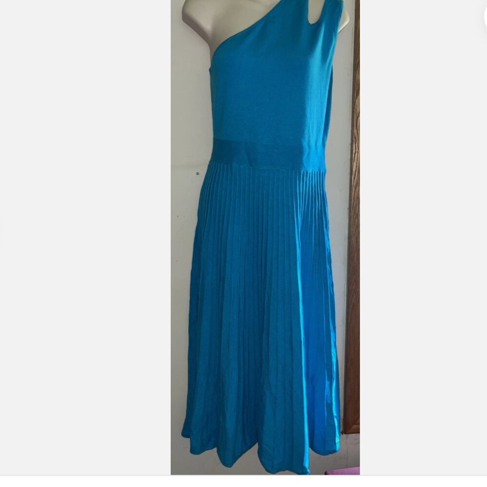 Elegant Blue One-Shoulder Dress Sz L new women’s